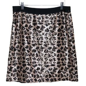 NWT Banana Republic Sequin Leopard Print Mini Skirt- 10T